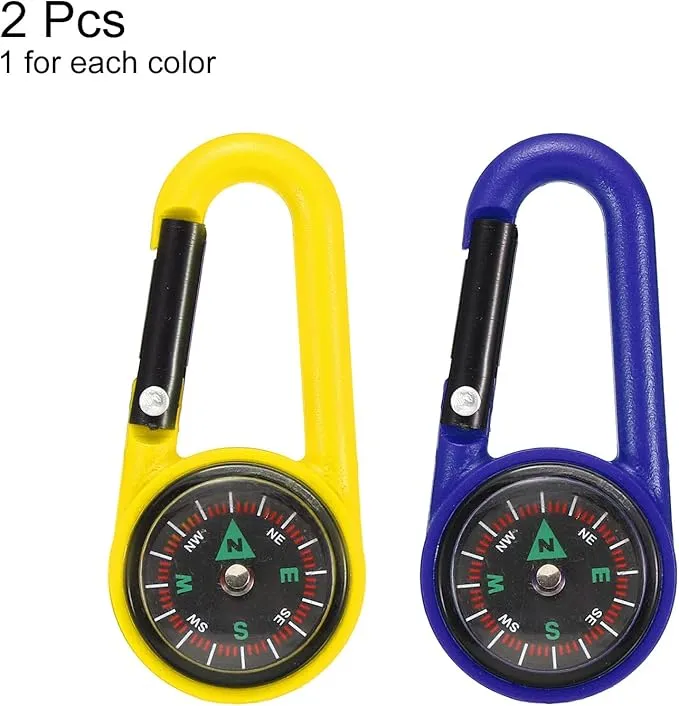 PATIKIL Keychain Compass, Pocket Camping Compass with Buckle for Outdoor Hunting Travelling