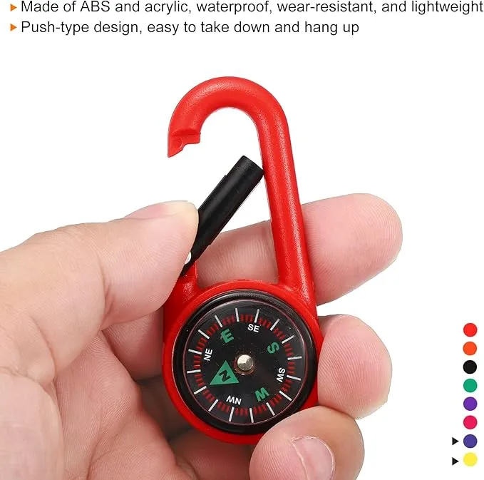 PATIKIL Keychain Compass, Pocket Camping Compass with Buckle for Outdoor Hunting Travelling