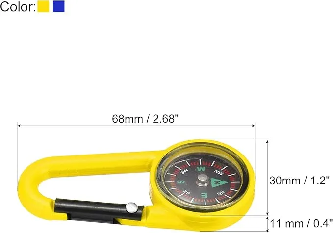 PATIKIL Keychain Compass, Pocket Camping Compass with Buckle for Outdoor Hunting Travelling