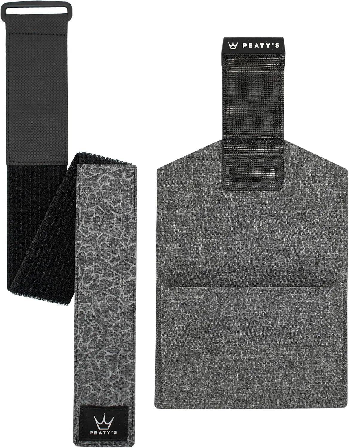 Peaty's Holdfast Trail Tool Wrap - Super Secure, No Slip or Rattle, Modular Design, Waterproof, Storage Frame Bag with Zip Pouch Pocket, Fits Anywhere, for MTB Road Gravel Ebike Mountain Bike - Grey
