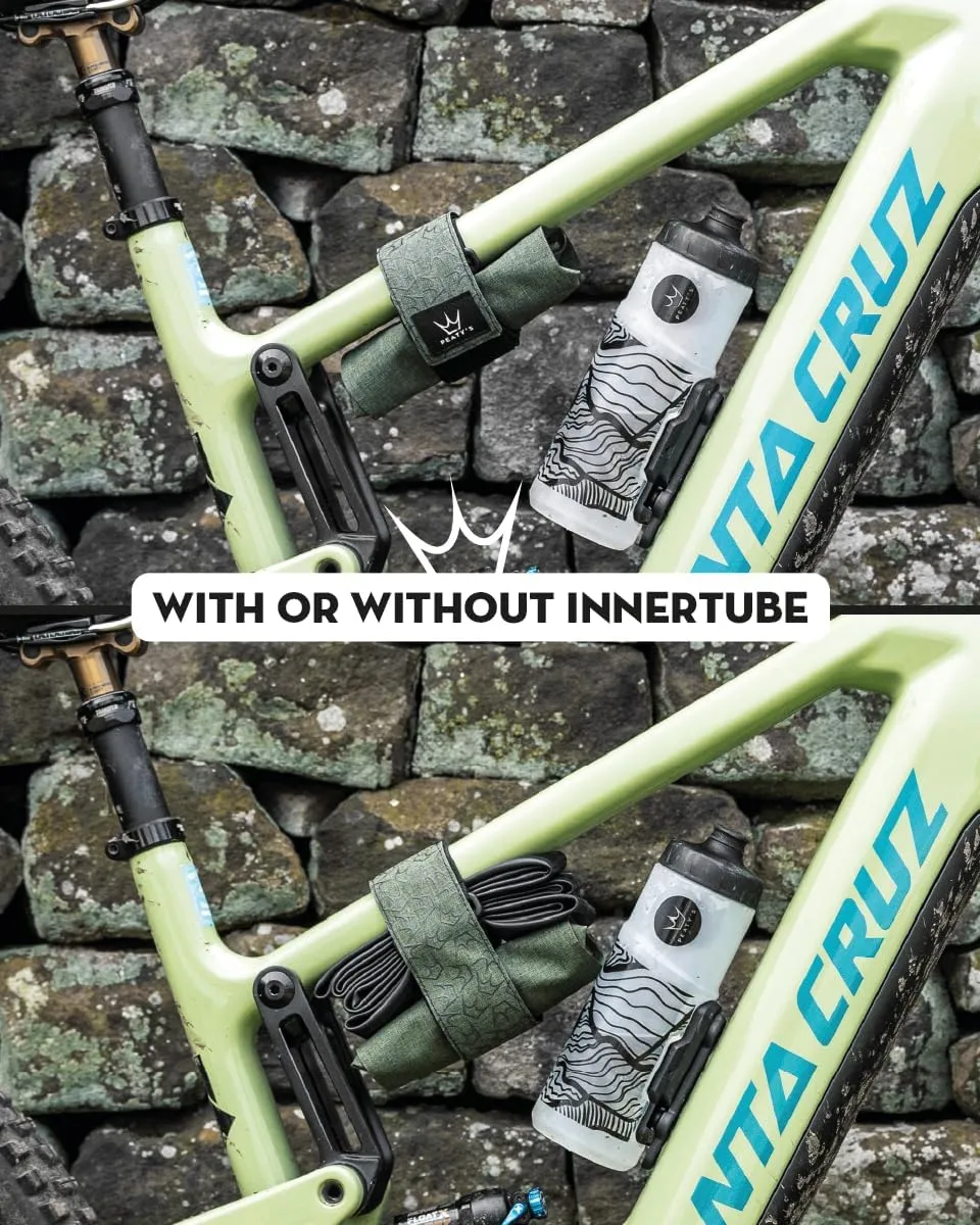 Peaty's Holdfast Trail Tool Wrap - Super Secure, No Slip or Rattle, Modular Design, Waterproof, Storage Frame Bag with Zip Pouch Pocket, Fits Anywhere, for MTB Road Gravel Ebike Mountain Bike - Grey