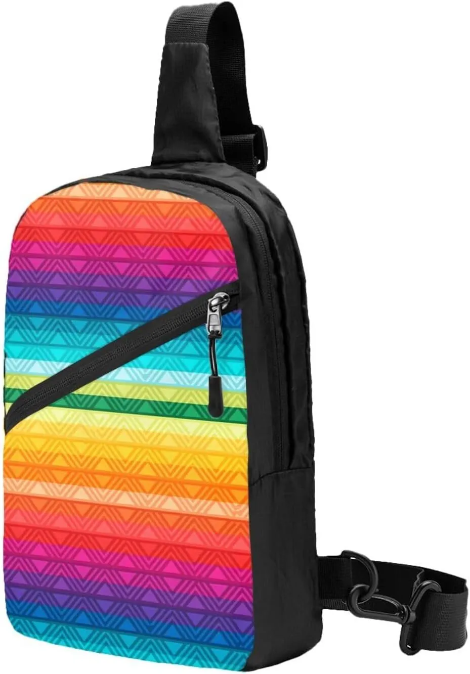 Peru Peruvian LGBT Rainbow Pride Flag Crossbody Bag Portable Sling Bags Foldable Chest Daypack Reusable Sports Shoulder Backpack Diagonally Casual Rucksack Travel Bag