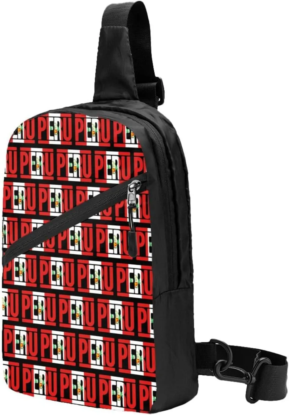 Peruvian Peru Flag Crossbody Bag Portable Sling Bags Foldable Chest Daypack Reusable Sports Shoulder Backpack Diagonally Casual Rucksack Travel Bag