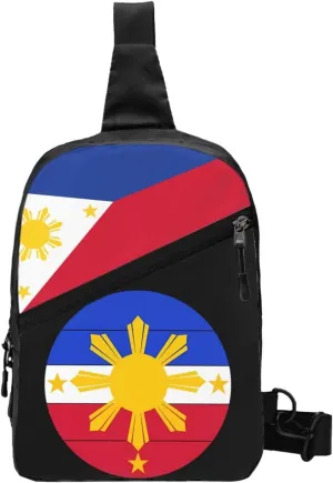 Philippines Sun and Stars Flag Packable Crossbody Bag Portable Sling Bags Foldable Travel Daypack Reusable Sports Shoulder Backpack Diagonally Chest Bag for Workout