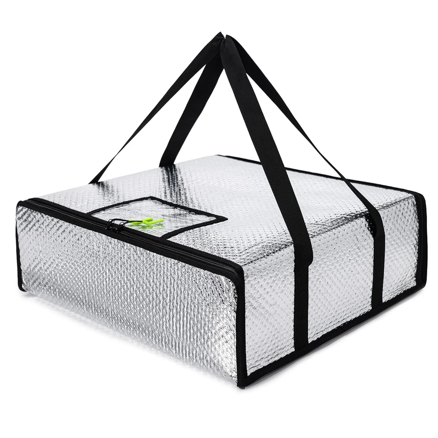 Pizza Bags for Delivery 20" X 20" X 6" - Moisture-Free, Professional Thermal Pizza Warmer, Heavy-Duty Pizza Delivery Bag, Suitable for Restaurants,Picnic Uber Eats & Door Dash（Silver）