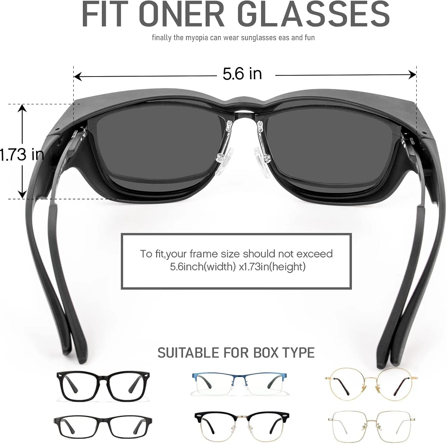 Polarized Fit Over Sunglasses: Wrap Around Over Glasses Sunglass for Men Women UV Protection