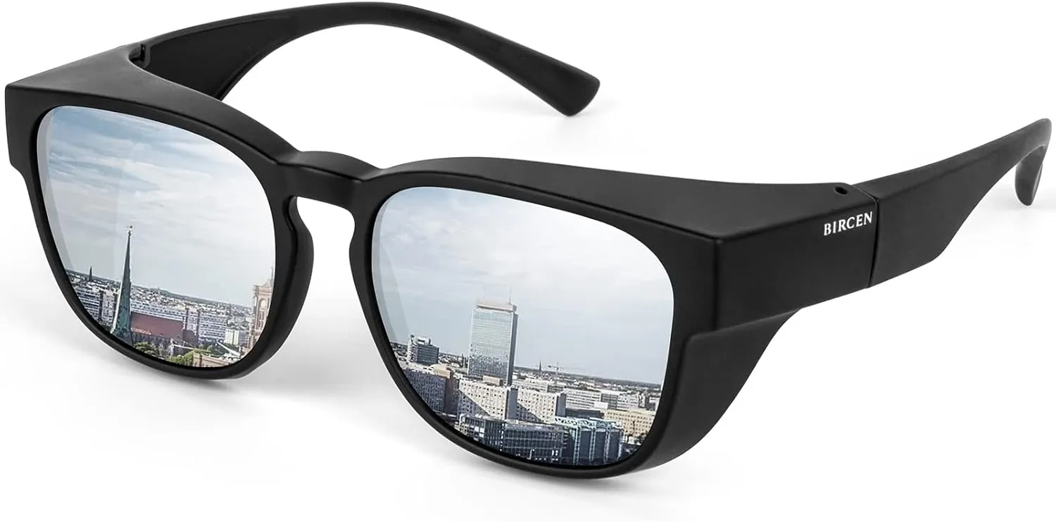 Polarized Fit Over Sunglasses: Wrap Around Over Glasses Sunglass for Men Women UV Protection