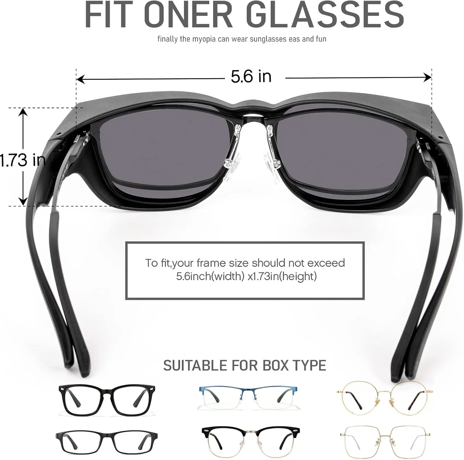 Polarized Fit Over Sunglasses: Wrap Around Over Glasses Sunglass for Men Women UV Protection