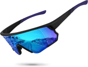 Polarized Sports Sunglasses for Men Women UV Protection Cycling Bike Running Wrap Around Sun Glasses