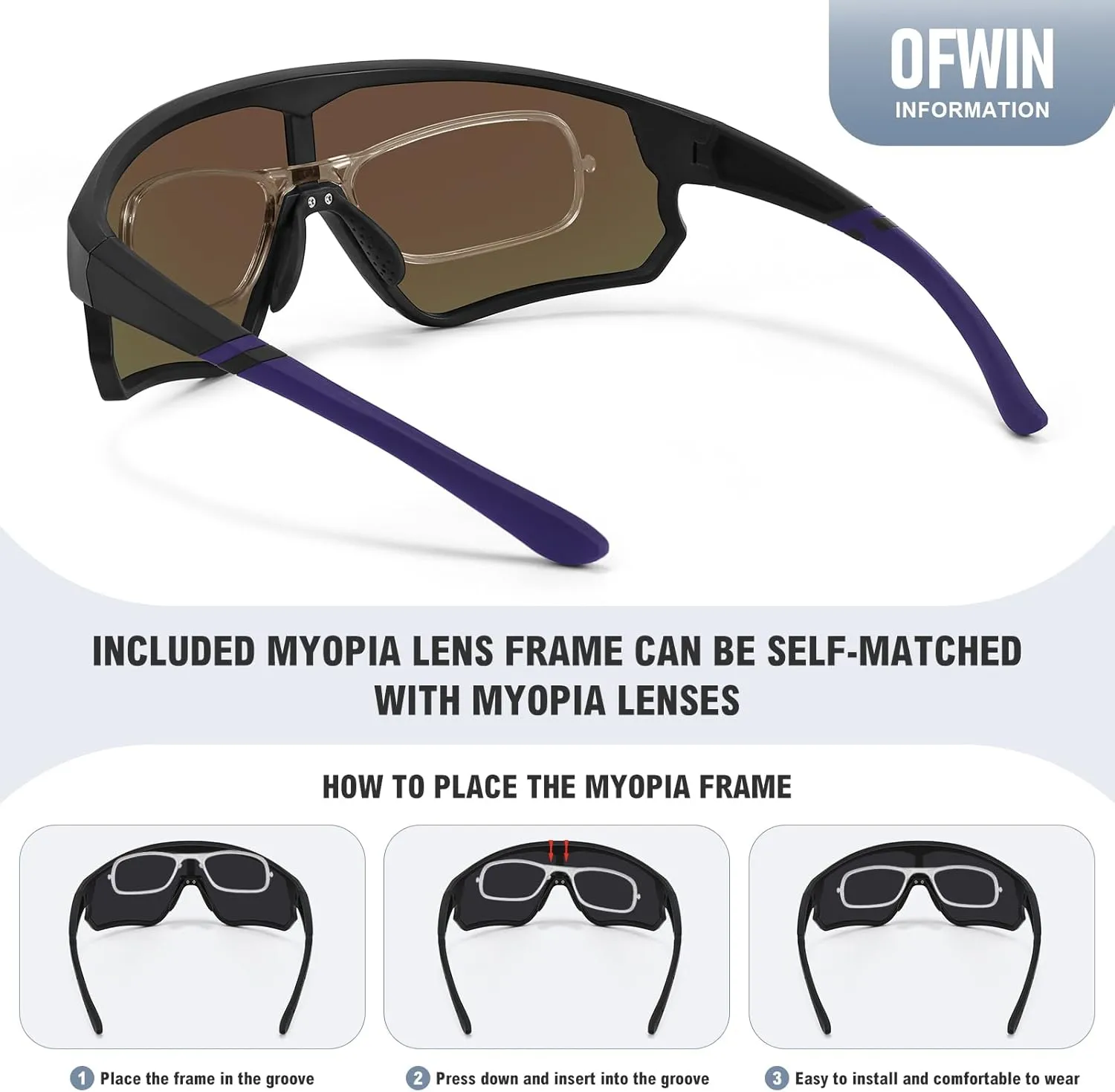 Polarized Sports Sunglasses for Men Women UV Protection Cycling Bike Running Wrap Around Sun Glasses