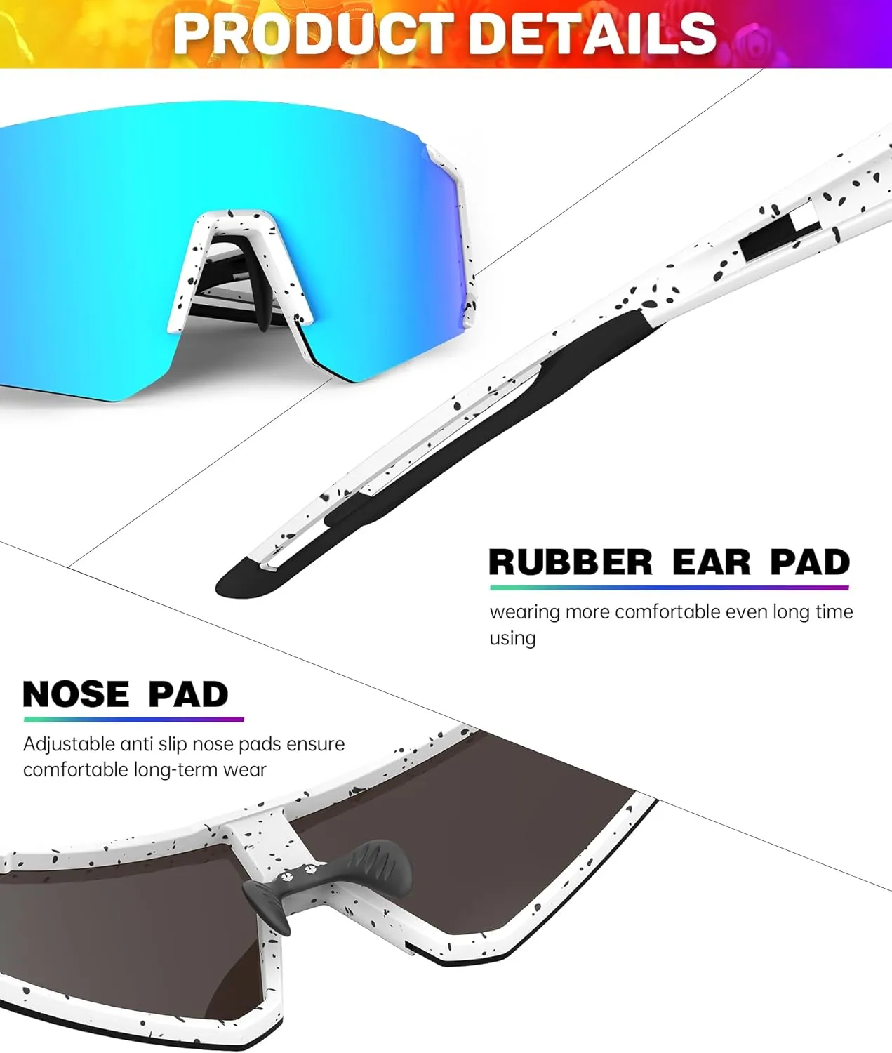 Polarized Sunglasses for Men and Women, Windproof UV400 Protection Sunglasses Designed for Cycling, Fishing