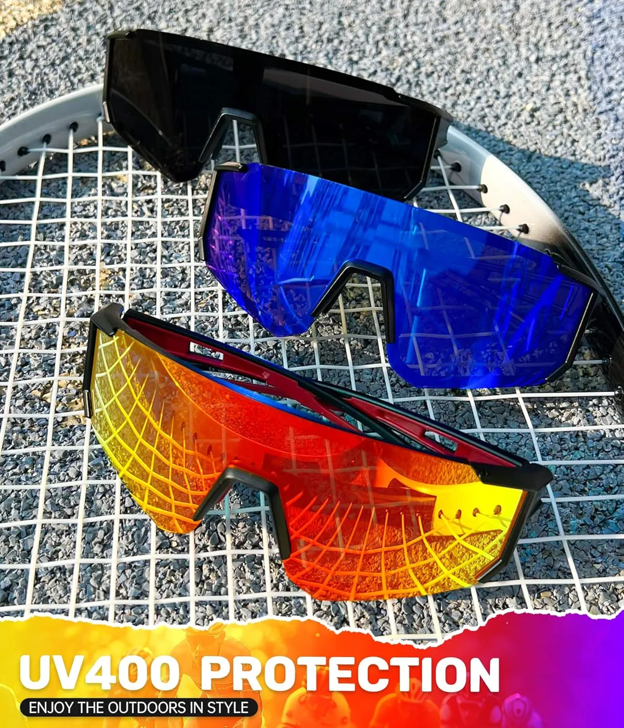 Polarized Sunglasses for Men and Women, Windproof UV400 Protection Sunglasses Designed for Cycling, Fishing