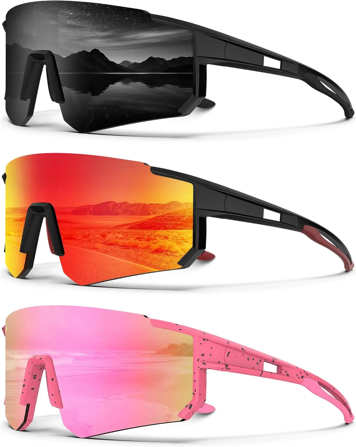 Polarized Sunglasses for Men and Women, Windproof UV400 Protection Sunglasses Designed for Cycling, Fishing