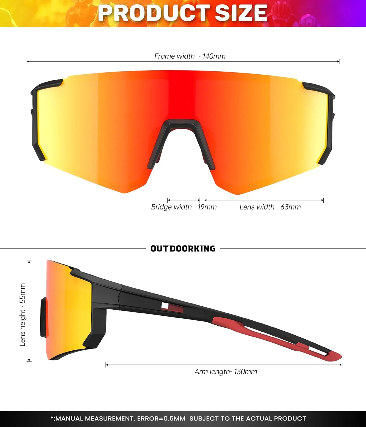 Polarized Sunglasses for Men and Women, Windproof UV400 Protection Sunglasses Designed for Cycling, Fishing