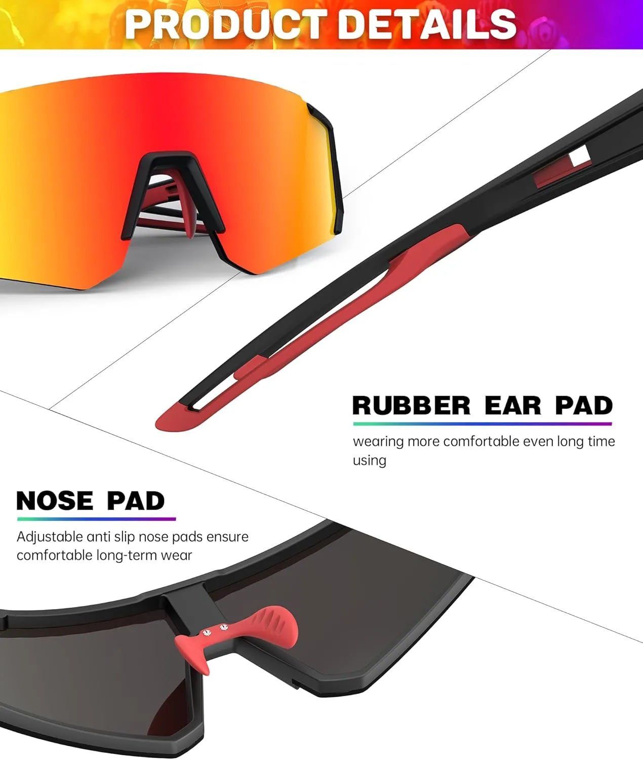 Polarized Sunglasses for Men and Women, Windproof UV400 Protection Sunglasses Designed for Cycling, Fishing
