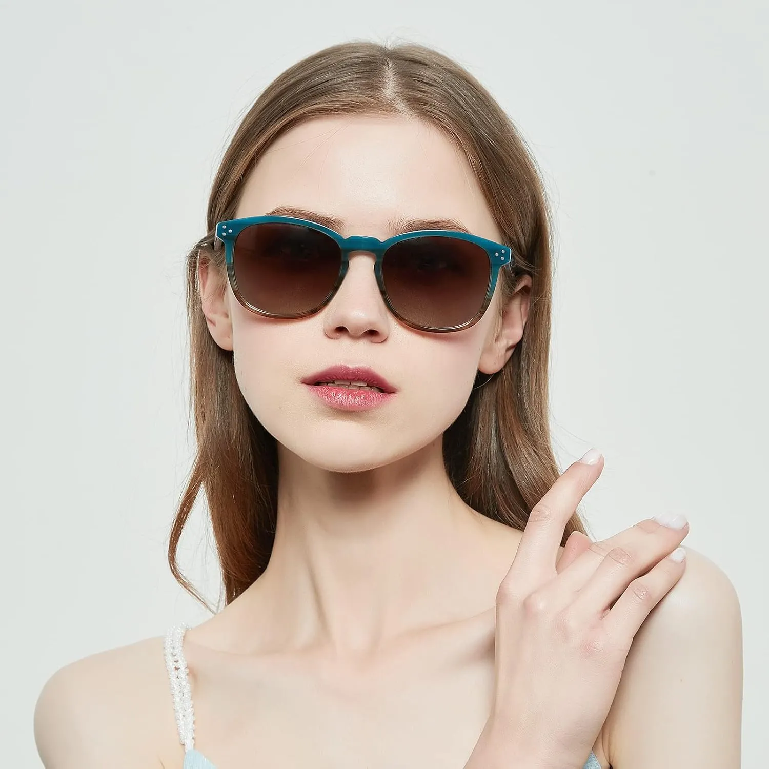 Polarized Sunglasses For Women UV - Protection Womens Trendy Fashion Large Shades With Acetate Frame BC2110
