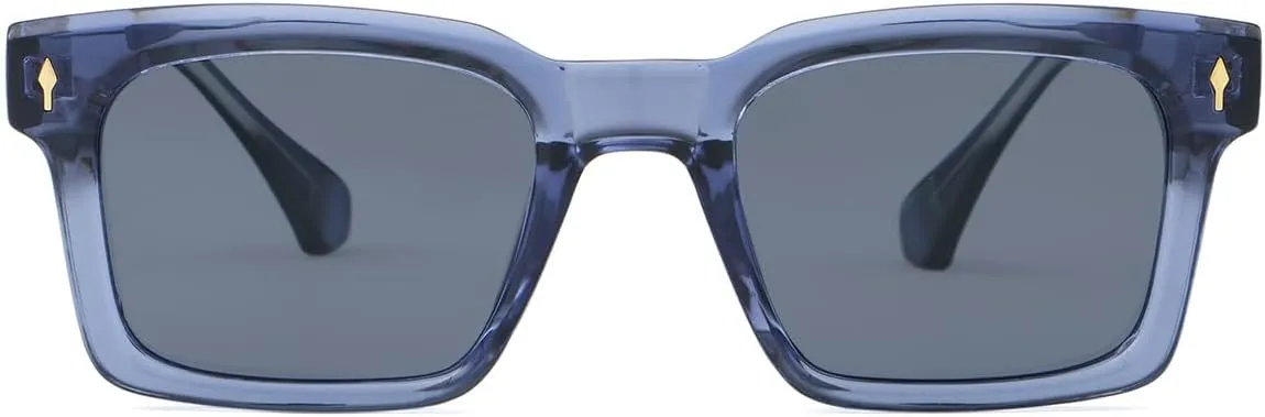 Polarized Sunglasses Men Retro Square Sun Glasses Uv400 Cp Acetate Temple Women Eyewear Unisex