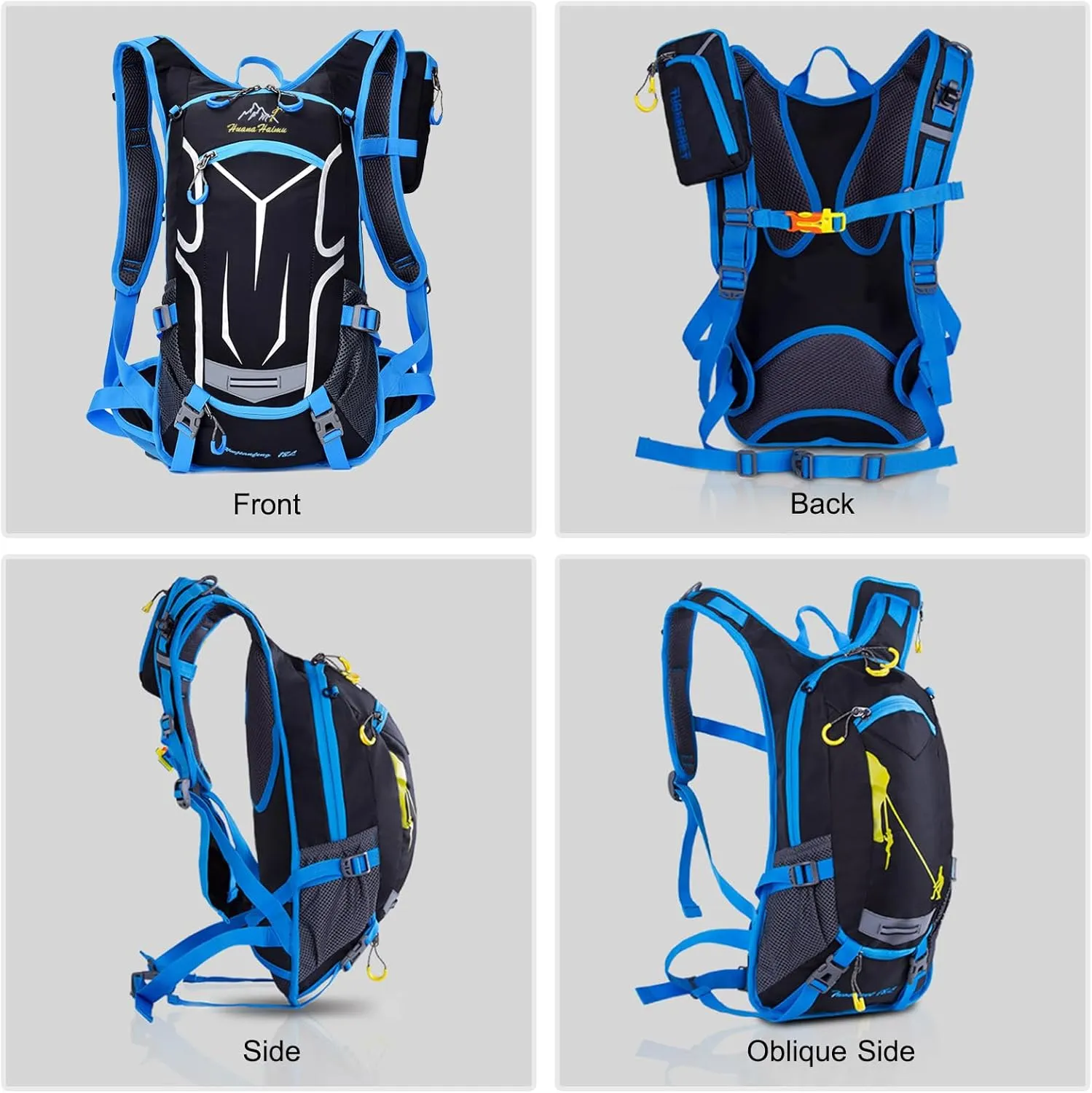 PORRASSO Hiking Backpack 19L Rucksack Breathable Daypack Lightweight Backpack Hydration Pack for Women Men Camping Trekking Cycling Climbing Outdoor Sports Green