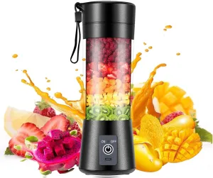Portable Blender for Smoothies and Shakes Powerful Motor Blades Blender - Portable blender Handbag Size Glass - Jar blender for Home, Offices (Black), Standerd