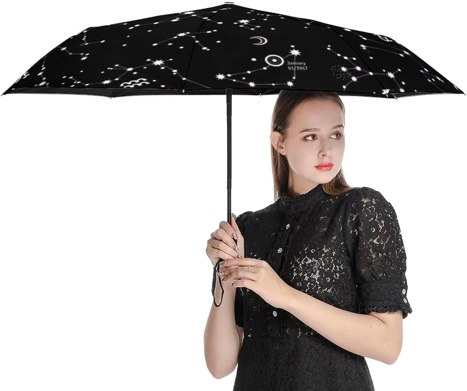 Portable Travel Umbrella Folding Automatic Compact Anti-UV Umbrellas for Rain/Sun