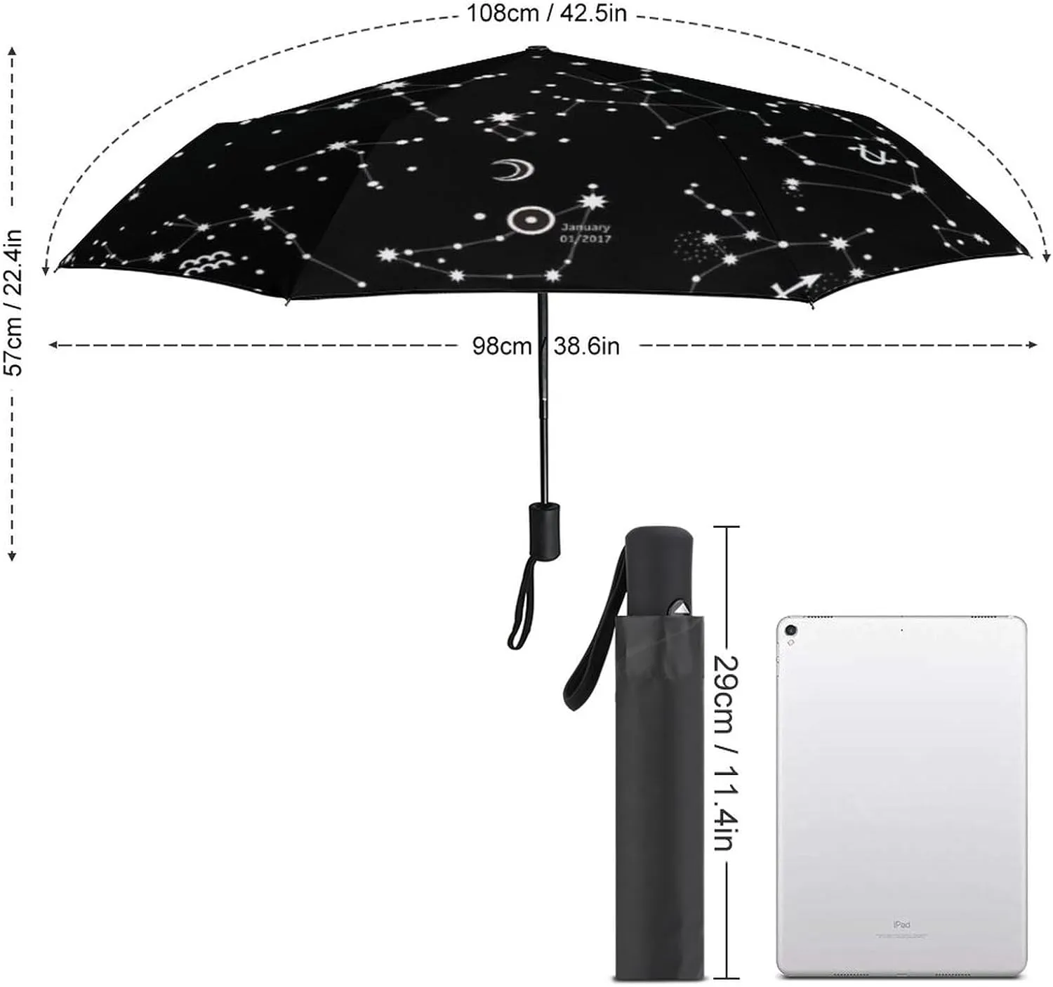 Portable Travel Umbrella Folding Automatic Compact Anti-UV Umbrellas for Rain/Sun
