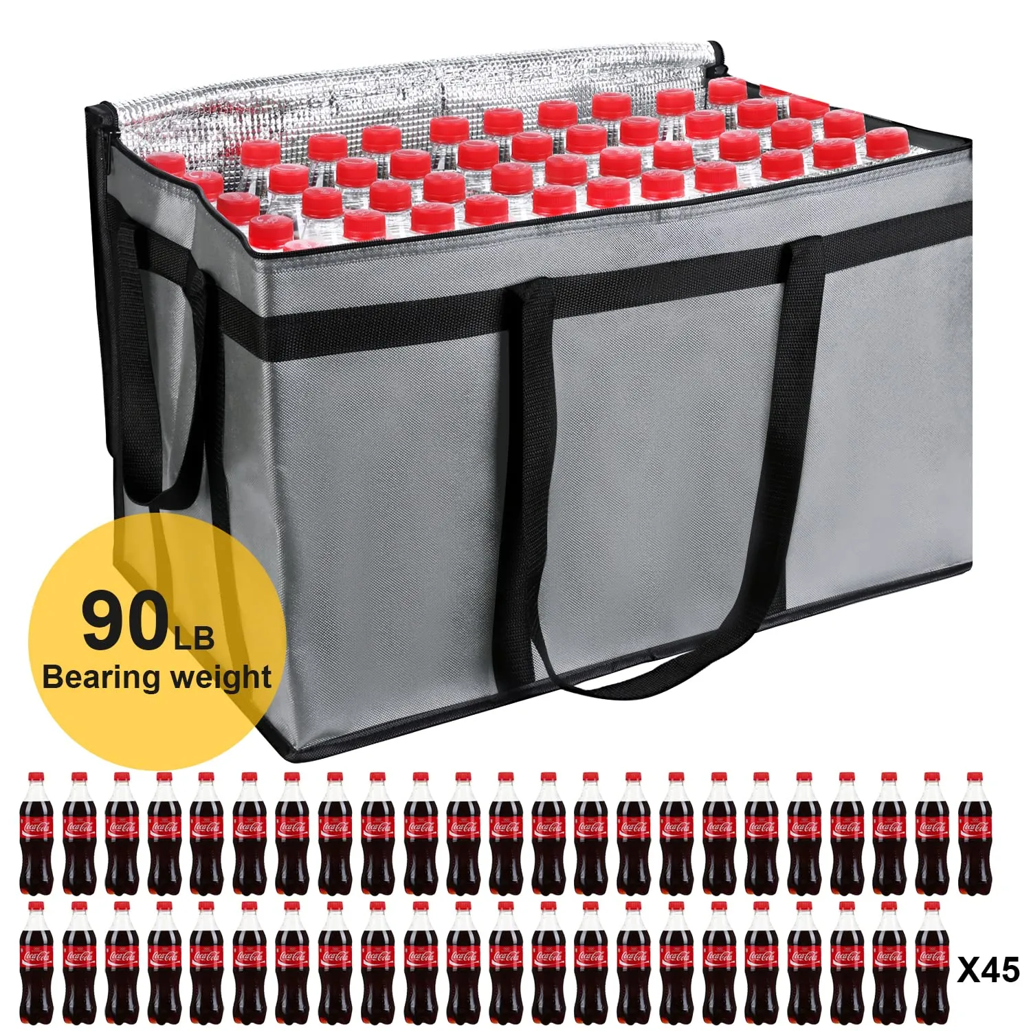 Premium Insulated XXL Food Warmer Bag - 23x14x15 inches Waterproof Catering Supply Bag for Hot Food Delivery - Uber Eats and Doordash
