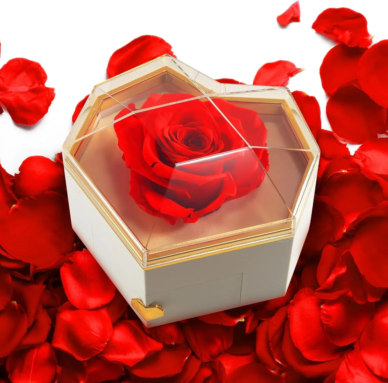 Preserved Flowers for Mom Preserved Roses Bouquet Gift Box Delivery Mother's Day Birthday Anniversary Prime Flores Eternal Love Red Rosas Real Natural Angel Heart Regalo Women Regalos