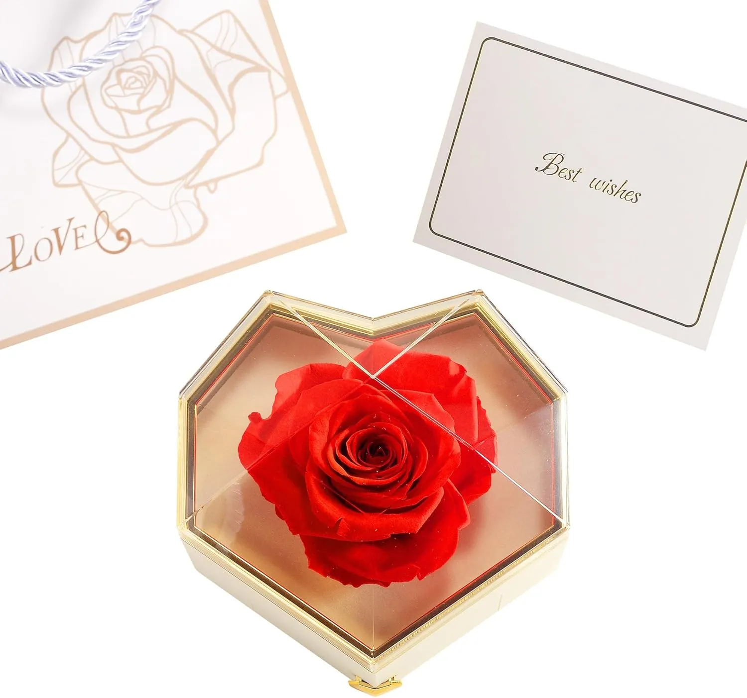 Preserved Flowers for Mom Preserved Roses Bouquet Gift Box Delivery Mother's Day Birthday Anniversary Prime Flores Eternal Love Red Rosas Real Natural Angel Heart Regalo Women Regalos
