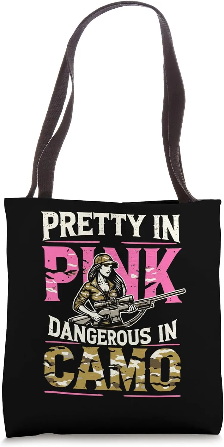 Pretty Pink Dangerous in Camo, Hunting Hobby Tote Bag