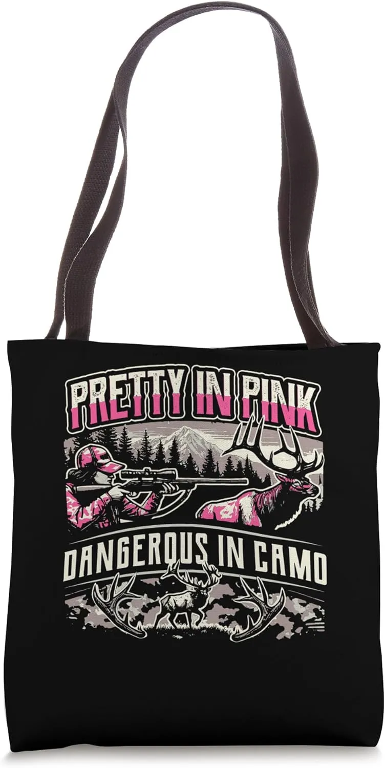 Pretty Pink Dangerous in Camo, Hunting Hobby Tote Bag