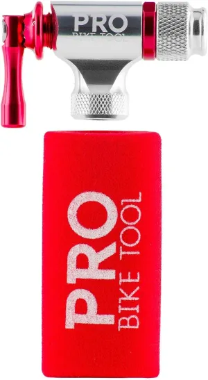 Pro Bike Tool CO2 Inflator Quick & Easy - Presta & Schrader Valve Compatible - Bicycle Tyre Pump for Road & Mountain Bikes - Insulated Sleeve - No CO2 Cartridges Included