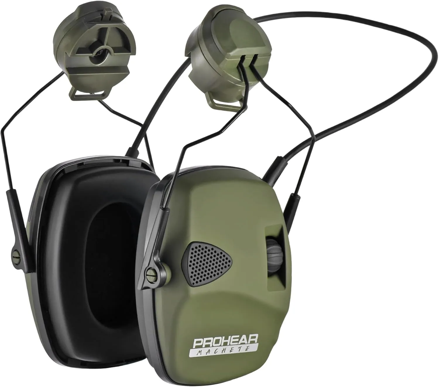 PROHEAR Arc Rail Adapter for Helmet Shooting Ear Protection Earmuffs, NRR 23dB Noise Reduction Hearing Protection for Hunting, Green