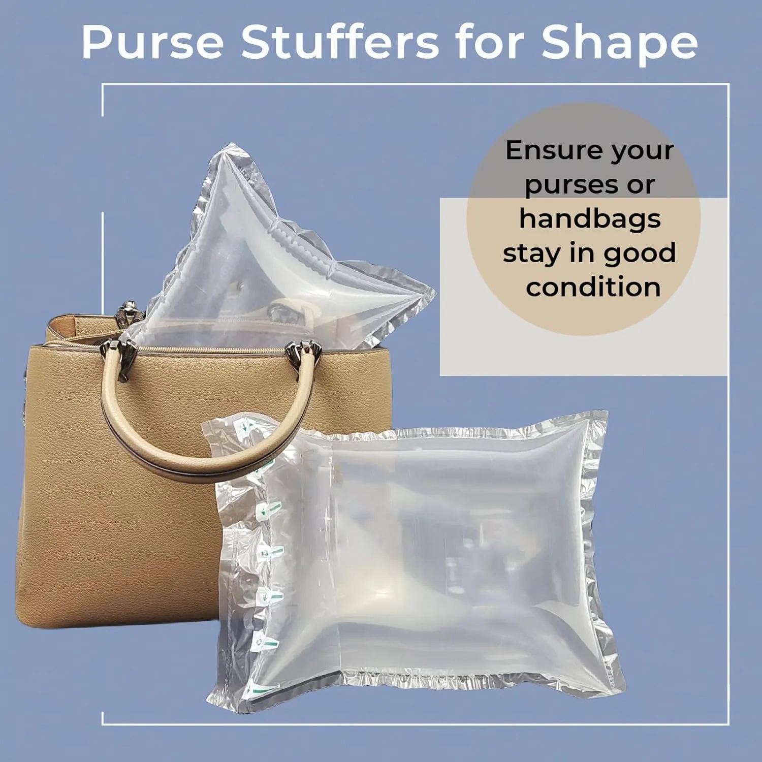 Purse Stuffing for Shape 100 Count Inflatable Air Pillows for Shipping 8.3"x11.8" Air Bags for Packing with Pump Recyclable Packaging Filler Alternative to Packing Peanuts Shipping Supplies