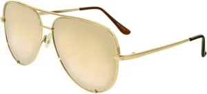 Quay Australia HIGH KEY Men's and Women's Sunglasses Classic Oversized Aviator – Gold