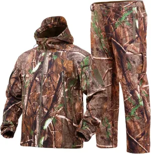 Quiet Hunting Clothes Suit Clothing Gear Camouflage Hoodie Jacket Pants