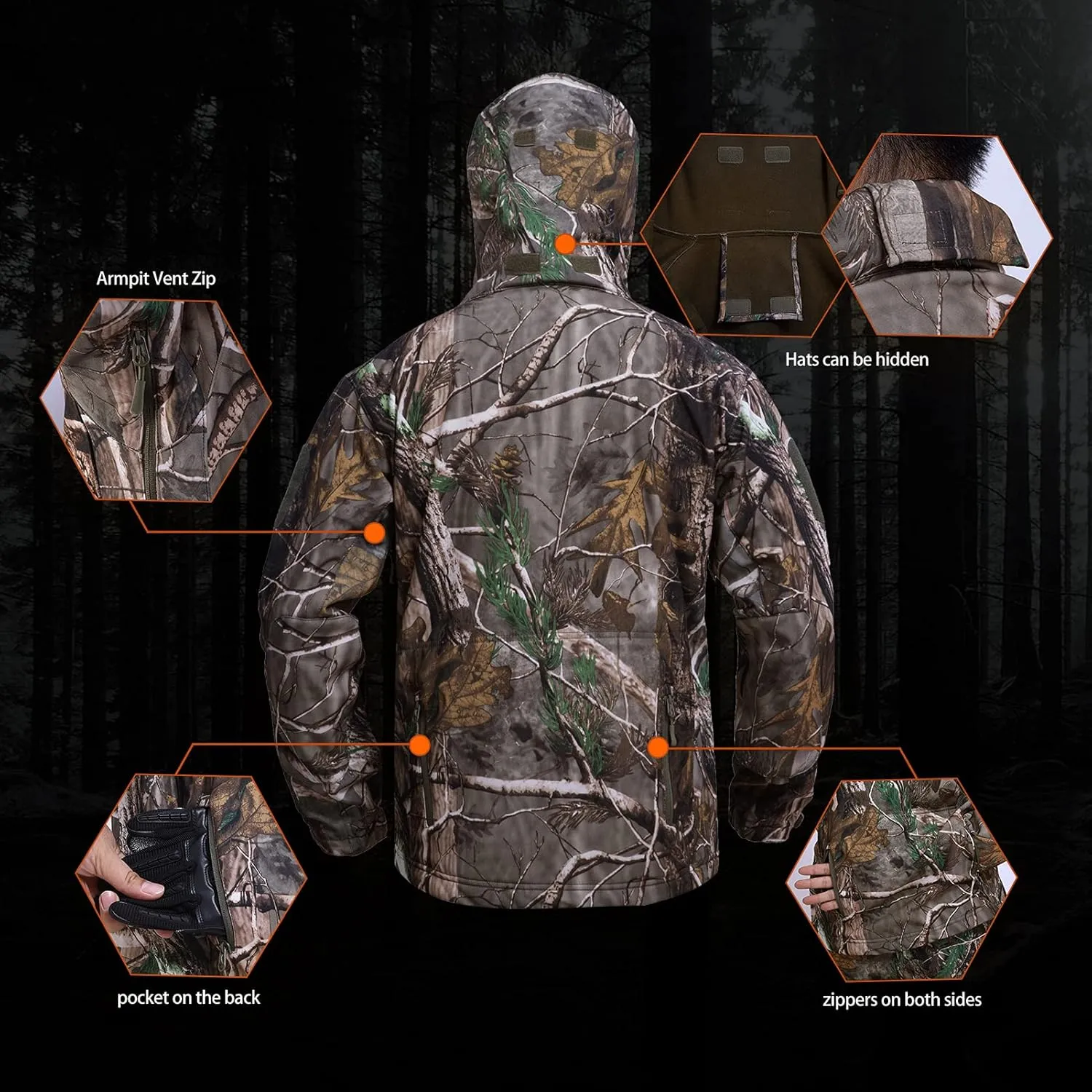 Quiet Hunting Clothes Suit Clothing Gear Camouflage Hoodie Jacket Pants