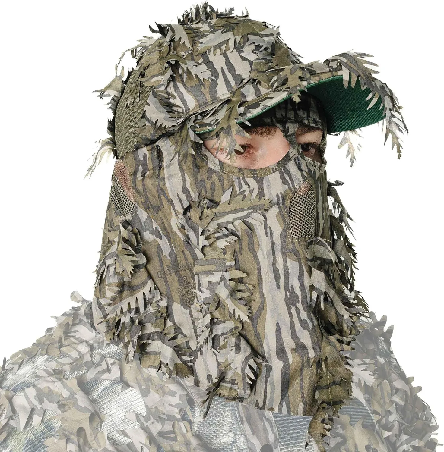 QuikCamo Lightweight 3D Leafy Camo Face Mask & Hat for Hunting, OSFM Adjustable Camouflage Hat, Mossy Oak & Realtree