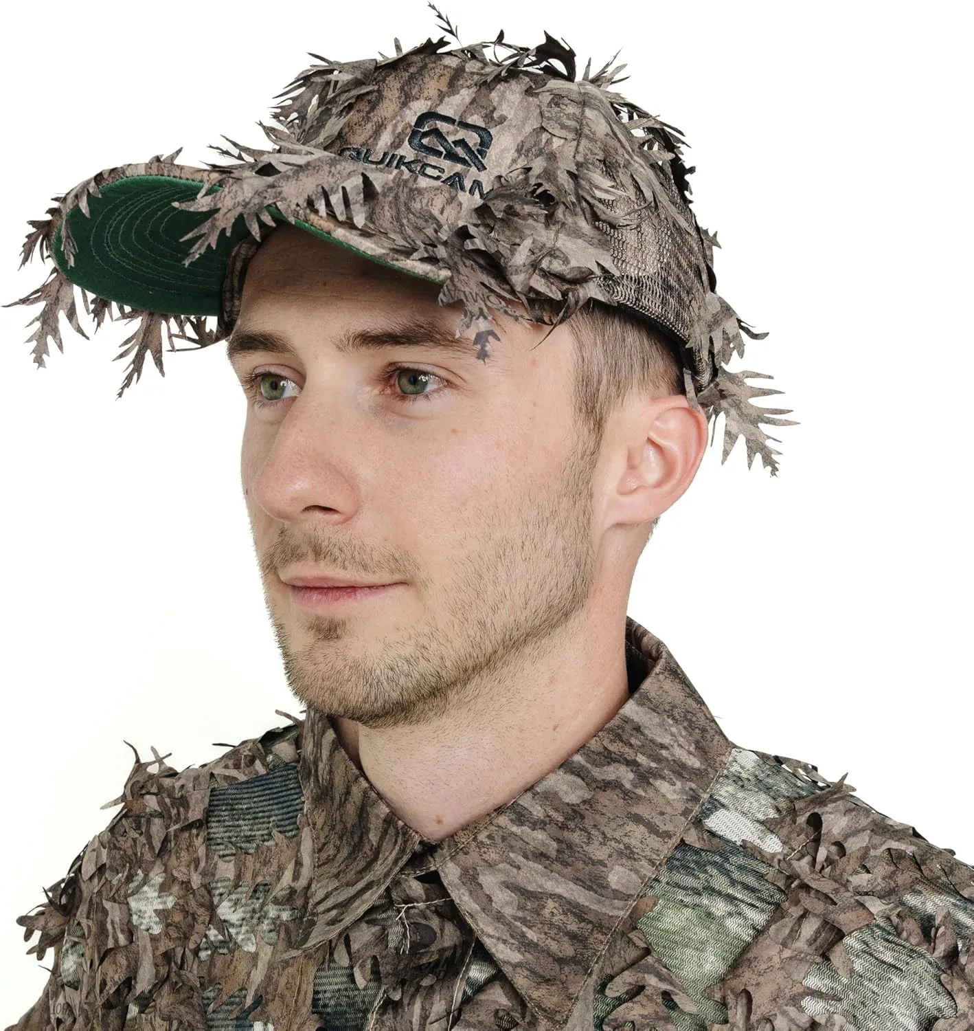 QuikCamo Lightweight 3D Leafy Camo Face Mask & Hat for Hunting, OSFM Adjustable Camouflage Hat, Mossy Oak & Realtree