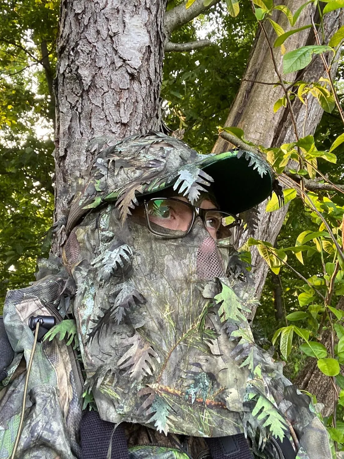 QuikCamo Lightweight 3D Leafy Camo Face Mask & Hat for Hunting, OSFM Adjustable Camouflage Hat, Mossy Oak & Realtree