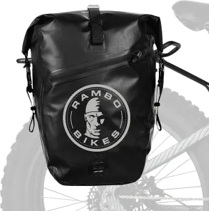 Rambo Bikes Waterproof Bag - 27L Capacity Pannier Bike Bag - Durable and Multifunctional Bike Storage Saddle Bag - Waterproof and Wear-Resistant Double Coated PVC - Secure and Easy Attach System