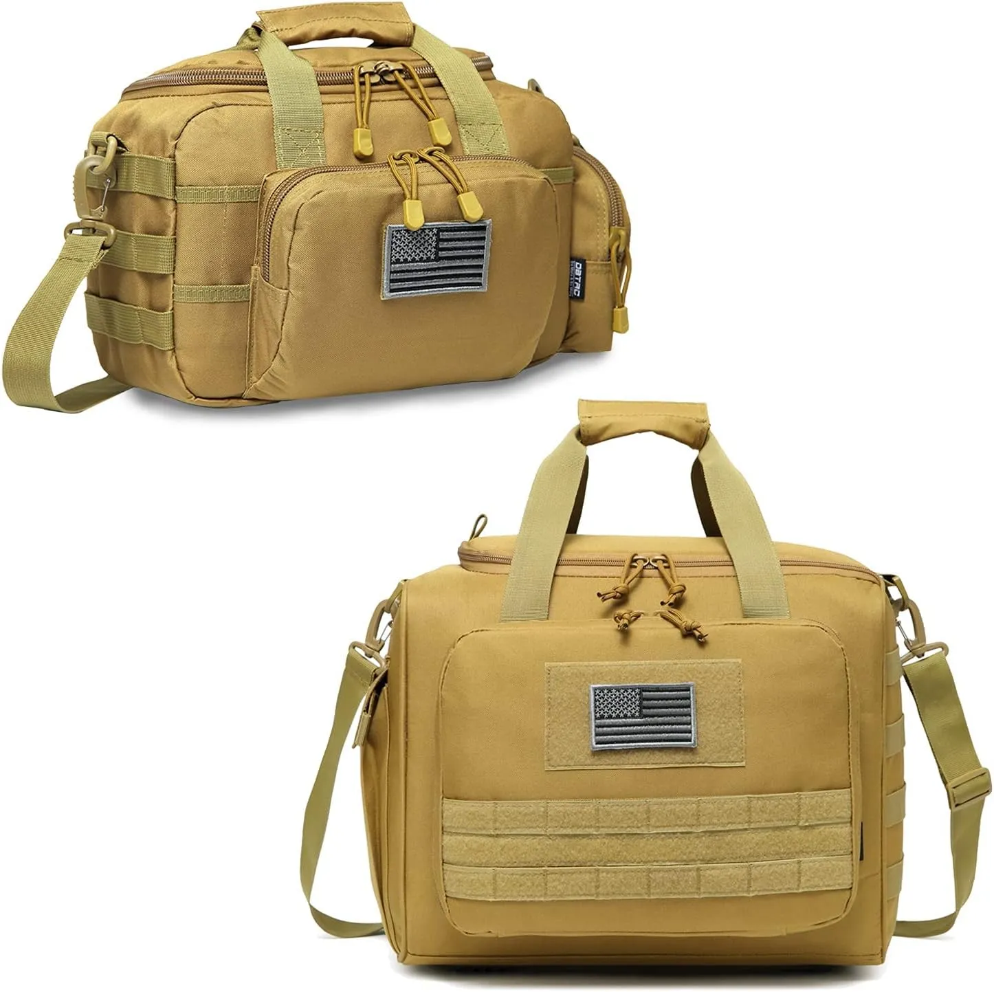Range Bag Small for 2X Pistol (Tan)   Range Bag Large for 4  Pistol (Tan), Lockable Zipper, Durable material, Compact Design