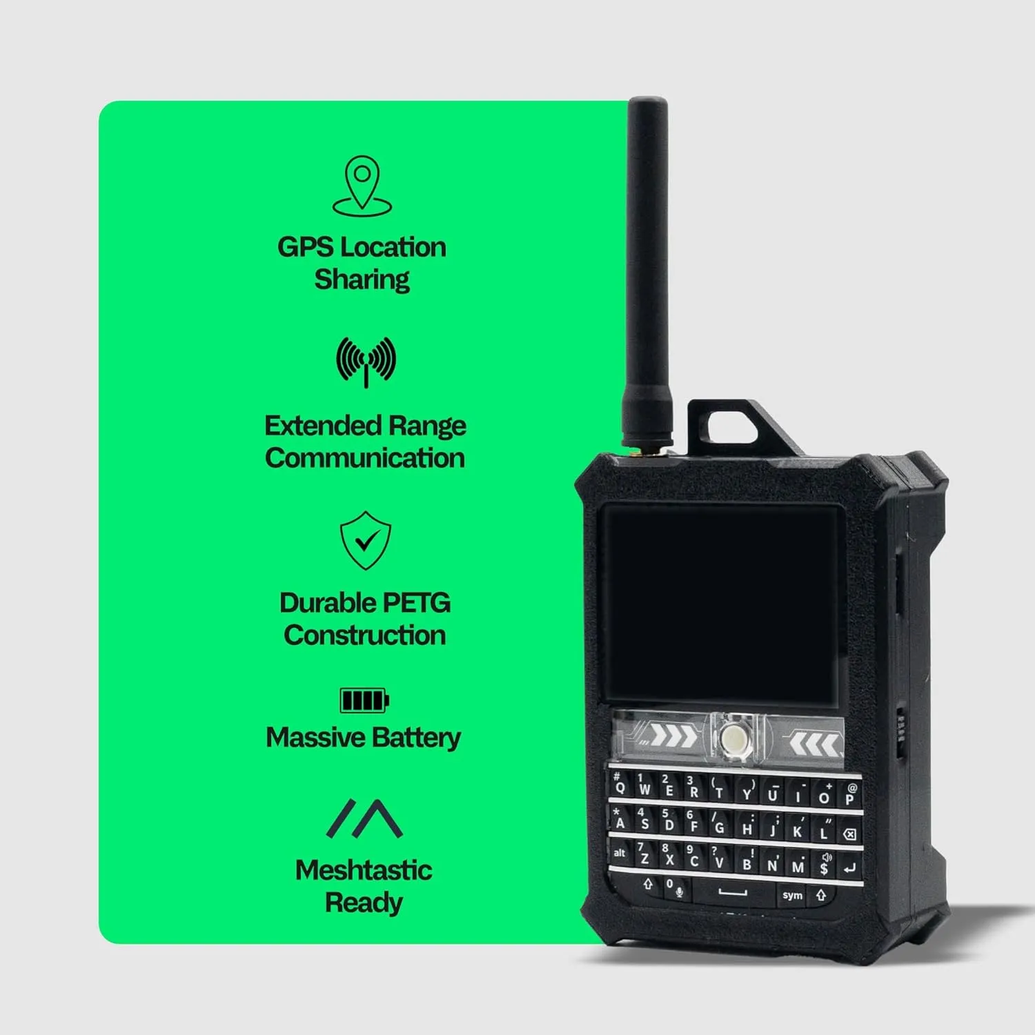 Ranger Magnum LoRa Communication Device – Meshtastic Off-Grid Radio with GPS, Touchscreen, QWERTY Keyboard, and Long-Range Messaging for Outdoor Adventures (Black)