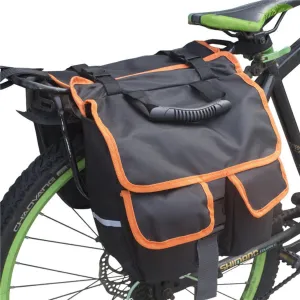 Rear Bike Rack Bag Bicycle Ebike Saddle Bag Cycling Pannier Trunk waterproof Bicycle Rear Seat Bag with Reflector & Adjustable Orange