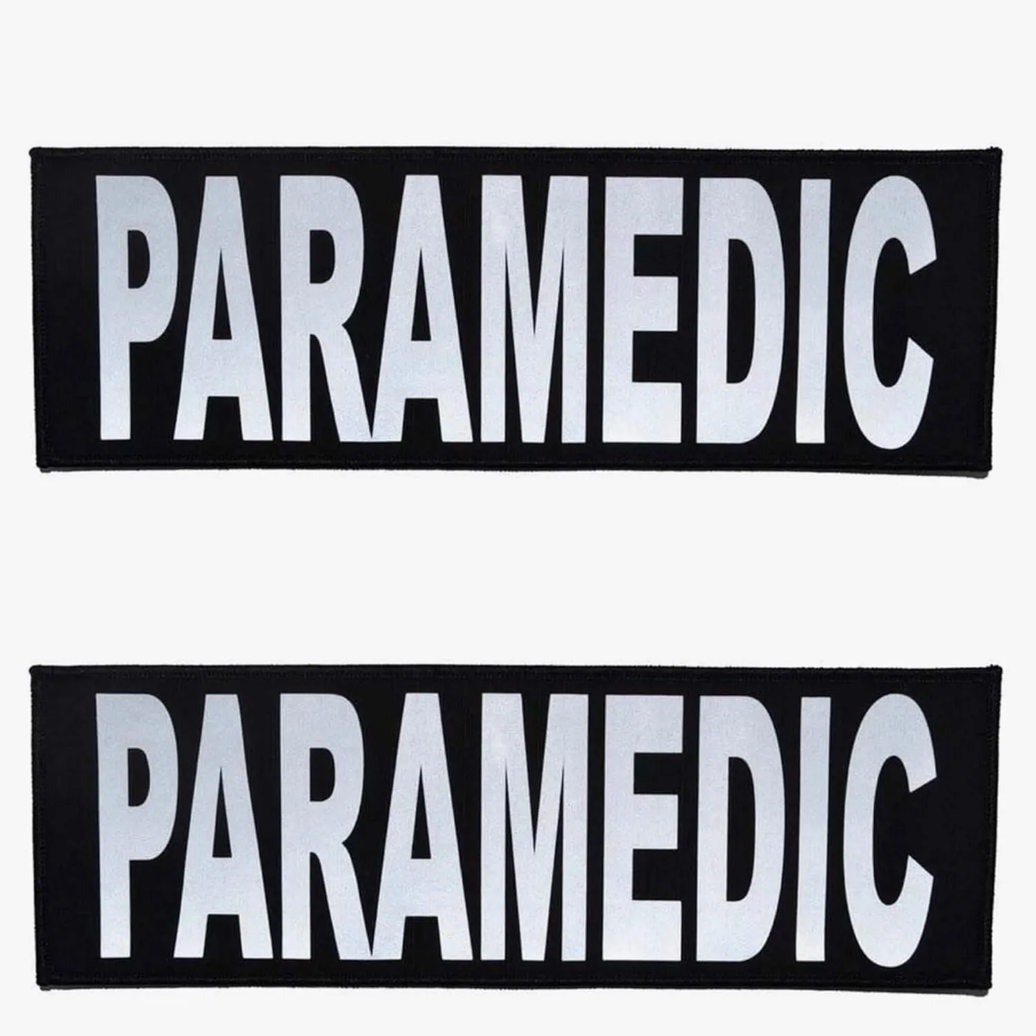 REDEMPTION TACTICAL 2 Pack Paramedic 3x10 Reflective Patches for Front and Back of Vest Hook and Loop