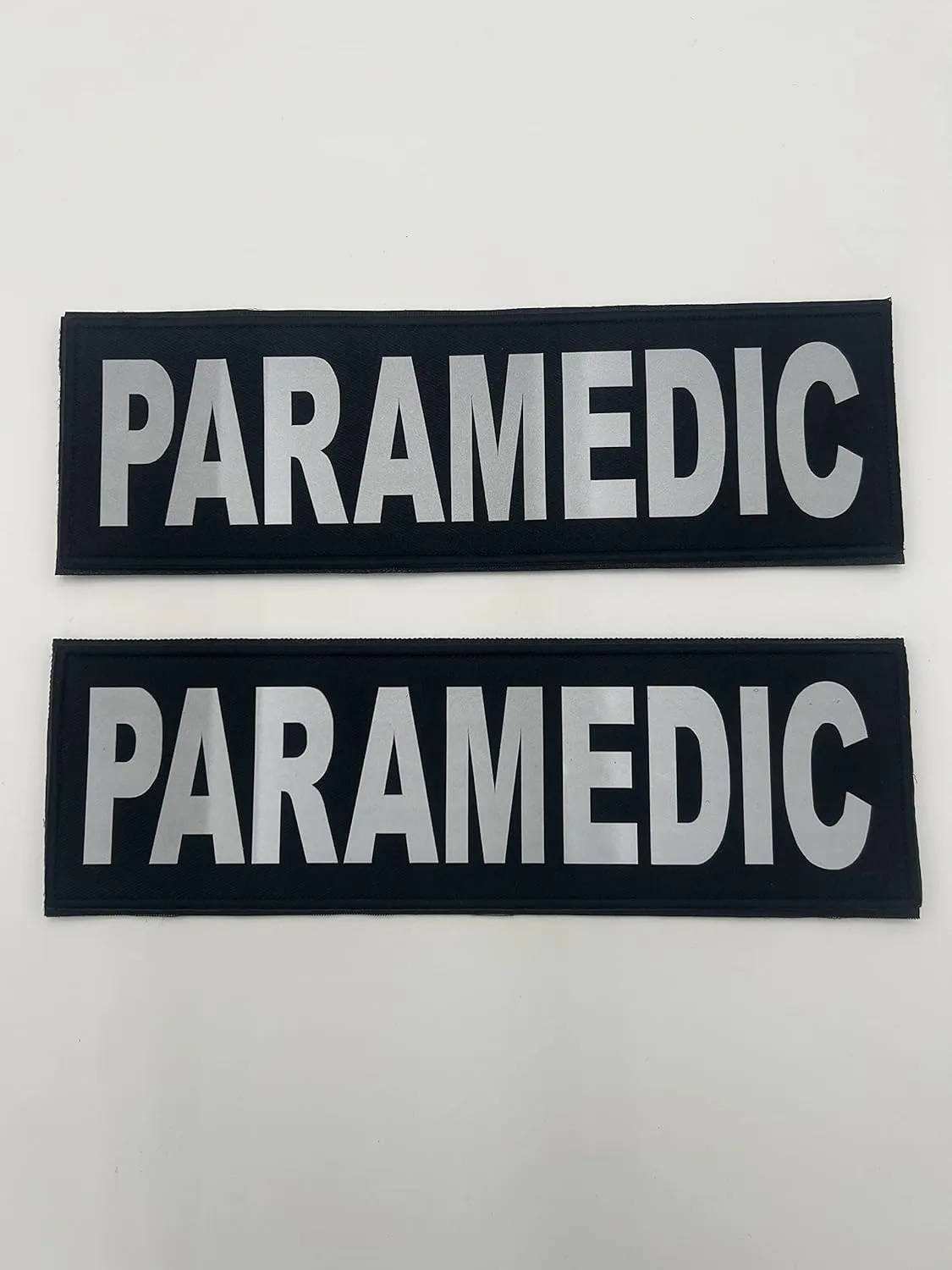 REDEMPTION TACTICAL 2 Pack Paramedic 3x10 Reflective Patches for Front and Back of Vest Hook and Loop