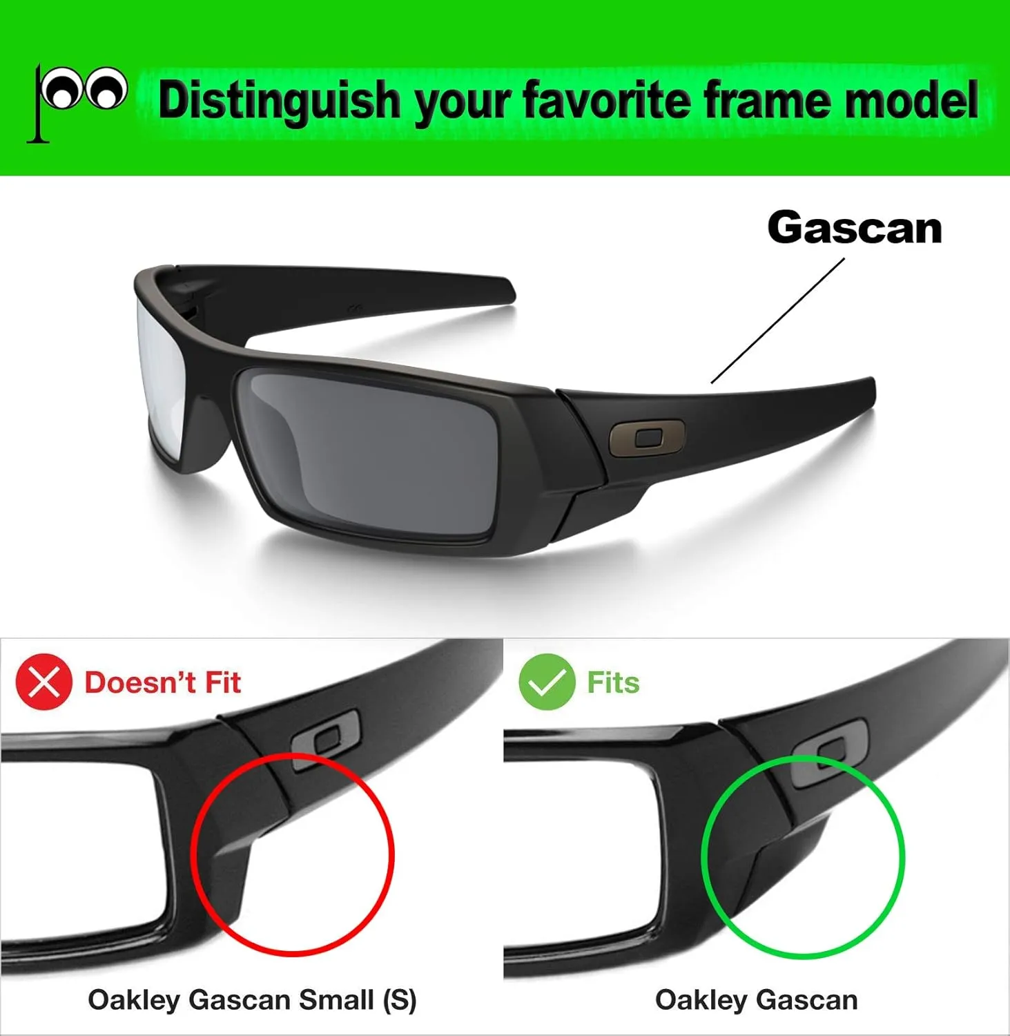 Replacement Lenses for Oakley Gascan Sunglasses OO9014