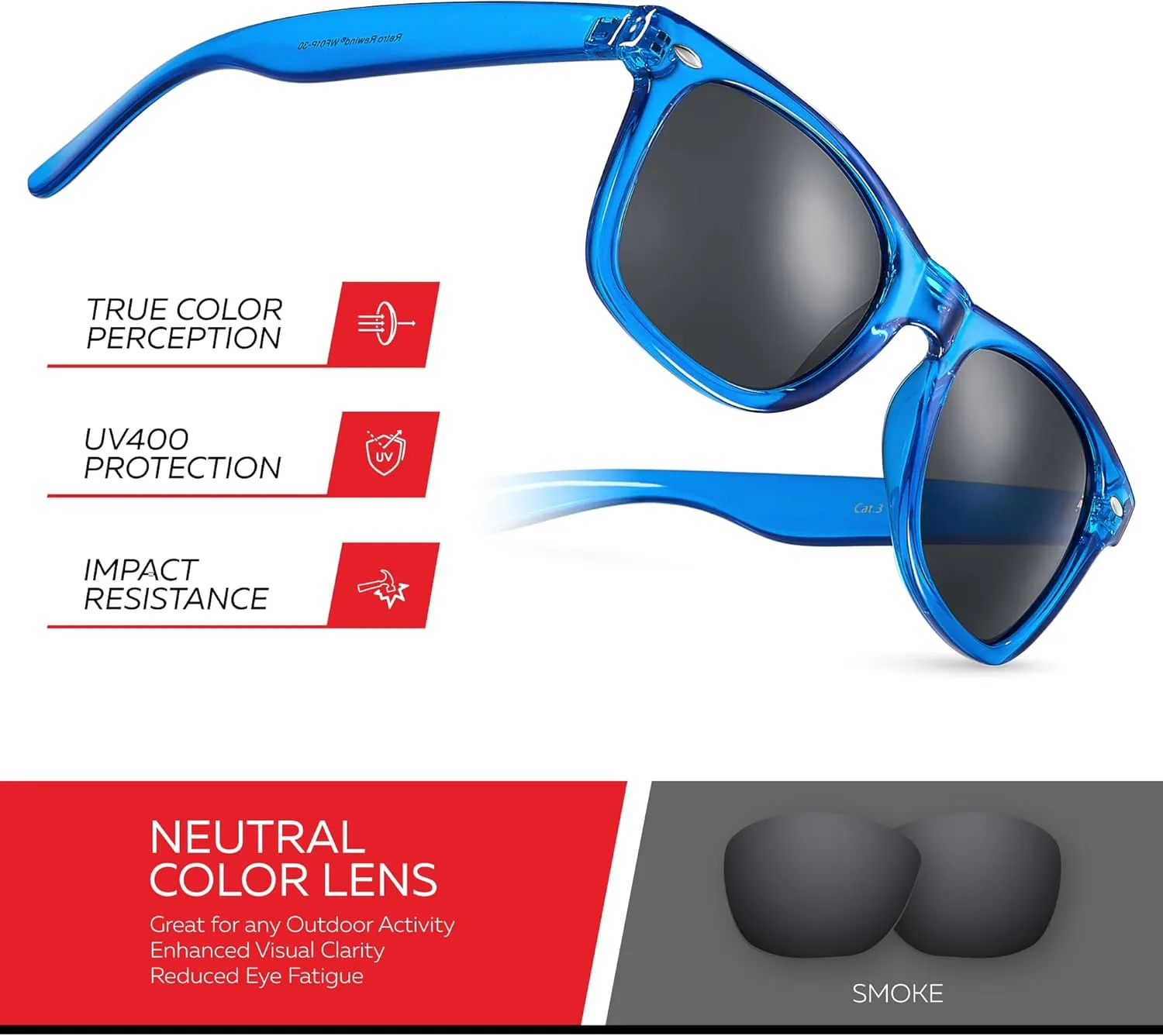 Retro Rewind Translucent Frame Colorful Neon 80s Mirrored Sunglasses for Men Women