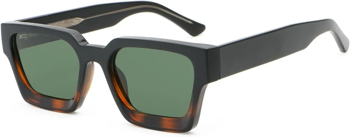 Retro Square Frame Sunglasses Thick Cp Acetate Temple Polarized Sun Glasses Uv400 Unisex Sun Shades