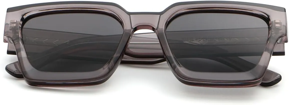 Retro Square Frame Sunglasses Thick Cp Acetate Temple Polarized Sun Glasses Uv400 Unisex Sun Shades