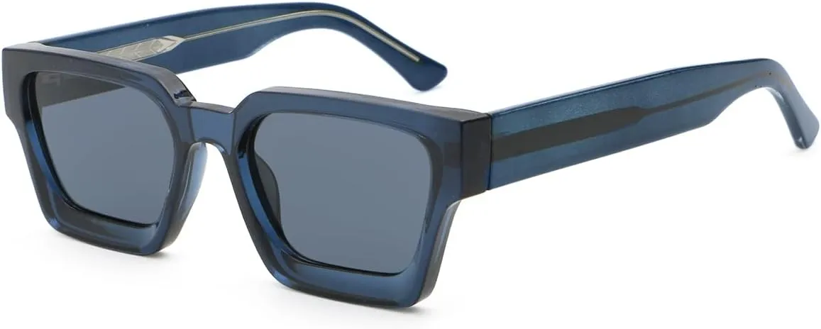 Retro Square Frame Sunglasses Thick Cp Acetate Temple Polarized Sun Glasses Uv400 Unisex Sun Shades